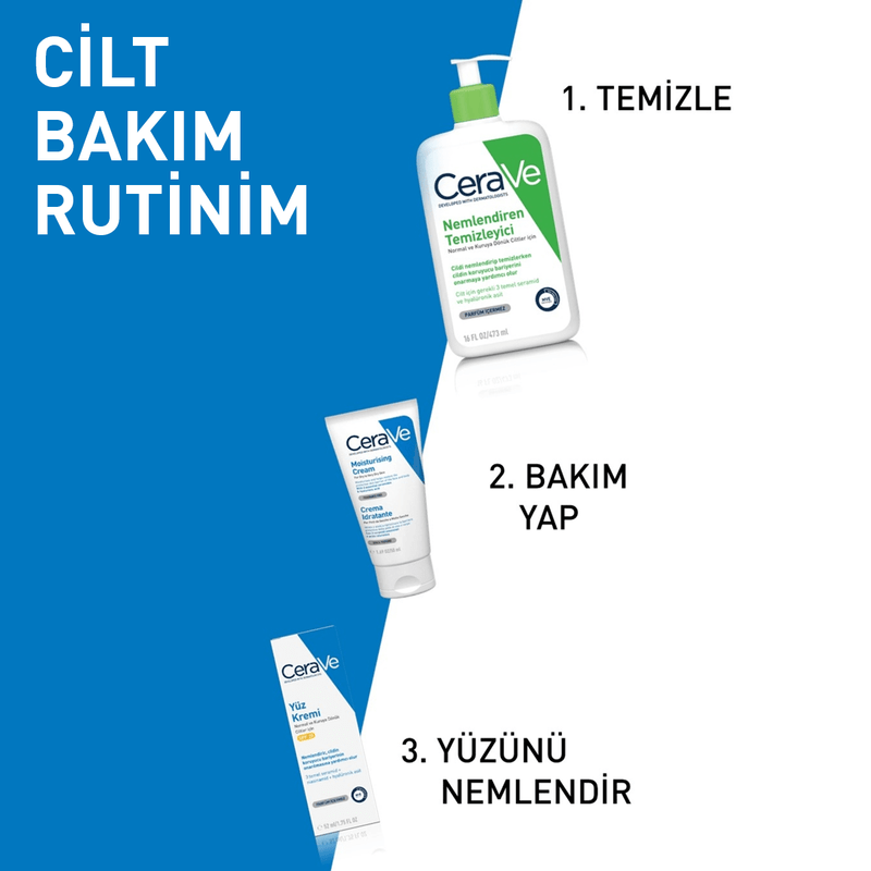 Cerave Nemlendirici Yüz Ve Vücut Kremi - Kuru Ciltler İçin Seramid Ve Hyalüronik Asit İçerikli 340 g