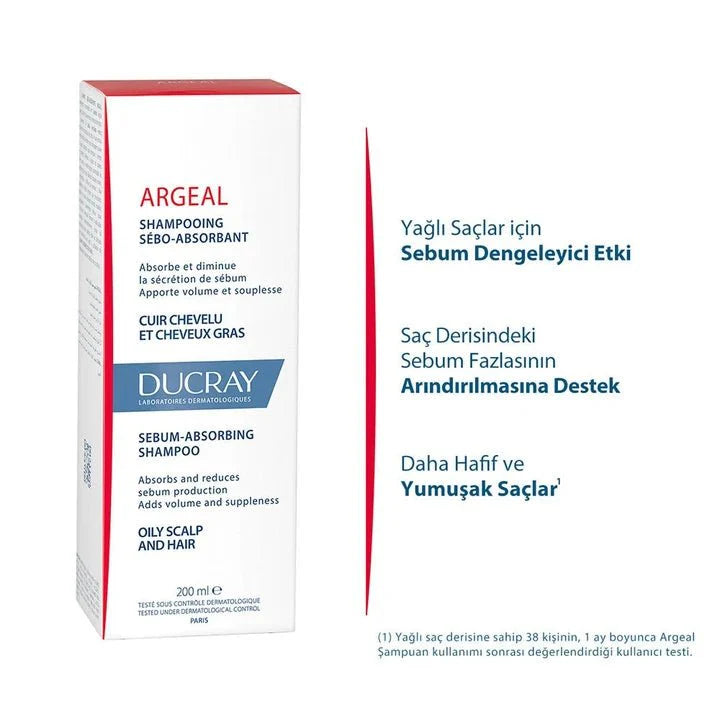Ducray Argeal Yağlı Saçlar için Sebum Düzenleyici Şampuan 200 ml