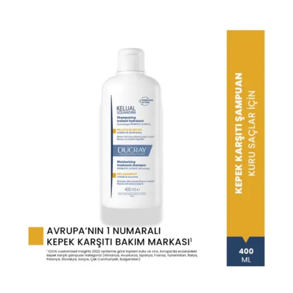 Ducray Kelual Squanorm Kuru Saçlar için Kepek Şampuanı 400 ml
