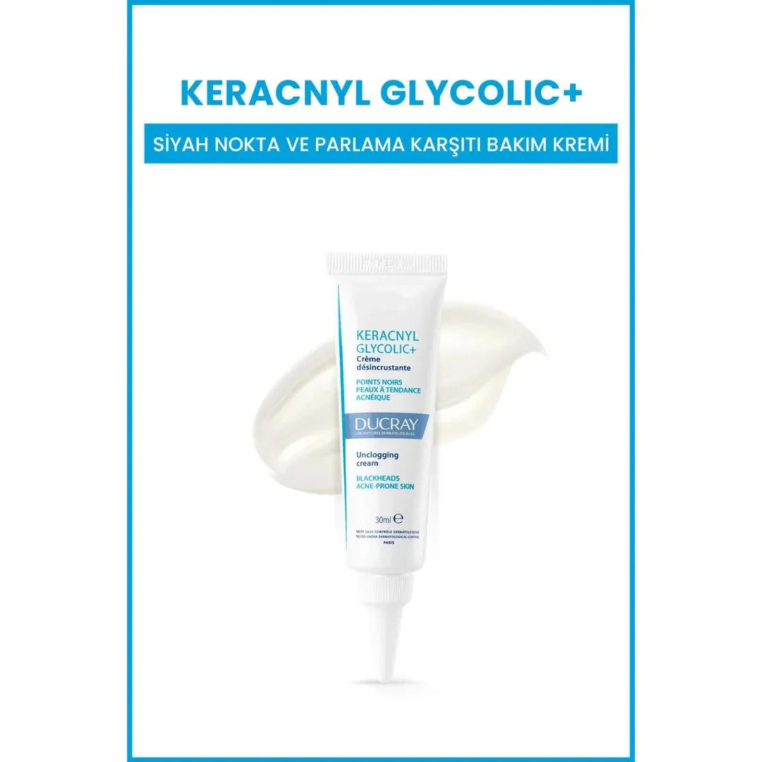 Ducray Keracnyl Glycolic+ Siyah Nokta ve Parlama Karşıtı Bakım Kremi 30ml