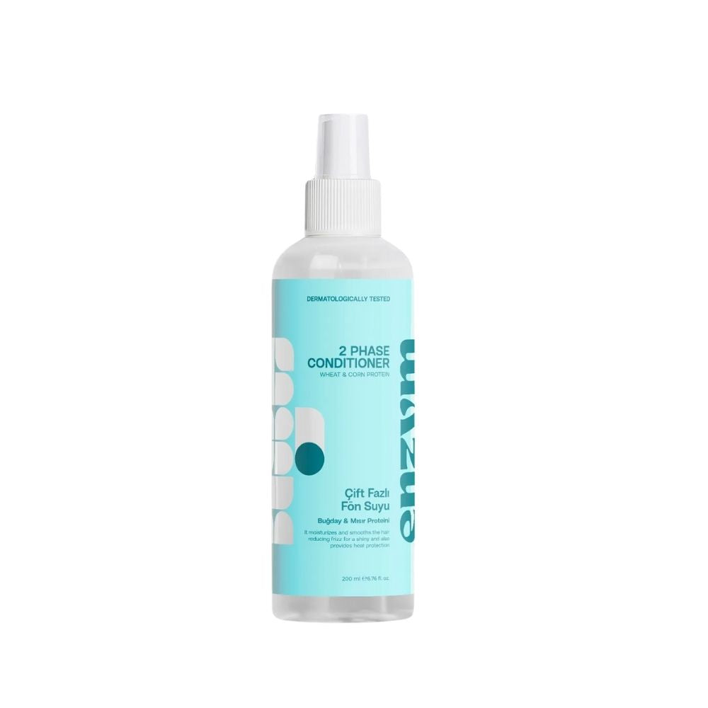 Enzym Cosmetics Dual-phase Anti-frizz and Heat Protective Blow Dry Water (wheat protein) Hair Spray 200 ml