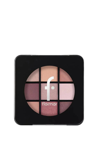 Flormar 9-pack Compact Eyeshadow Palette with Creamy Texture &amp; Matte Finish/Shimmer 9g - 006 Felt Cute