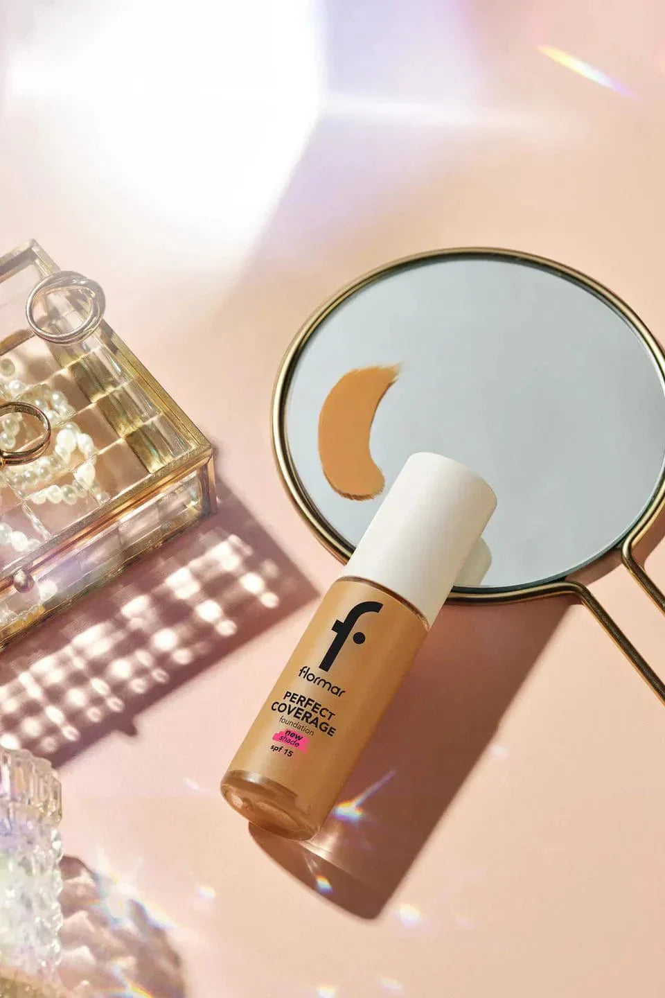 Flormar Perfect Coverage Highly Pigmented &amp; Semi-gloss Finish SPF15 Foundation 30ml - 130 Light Beige