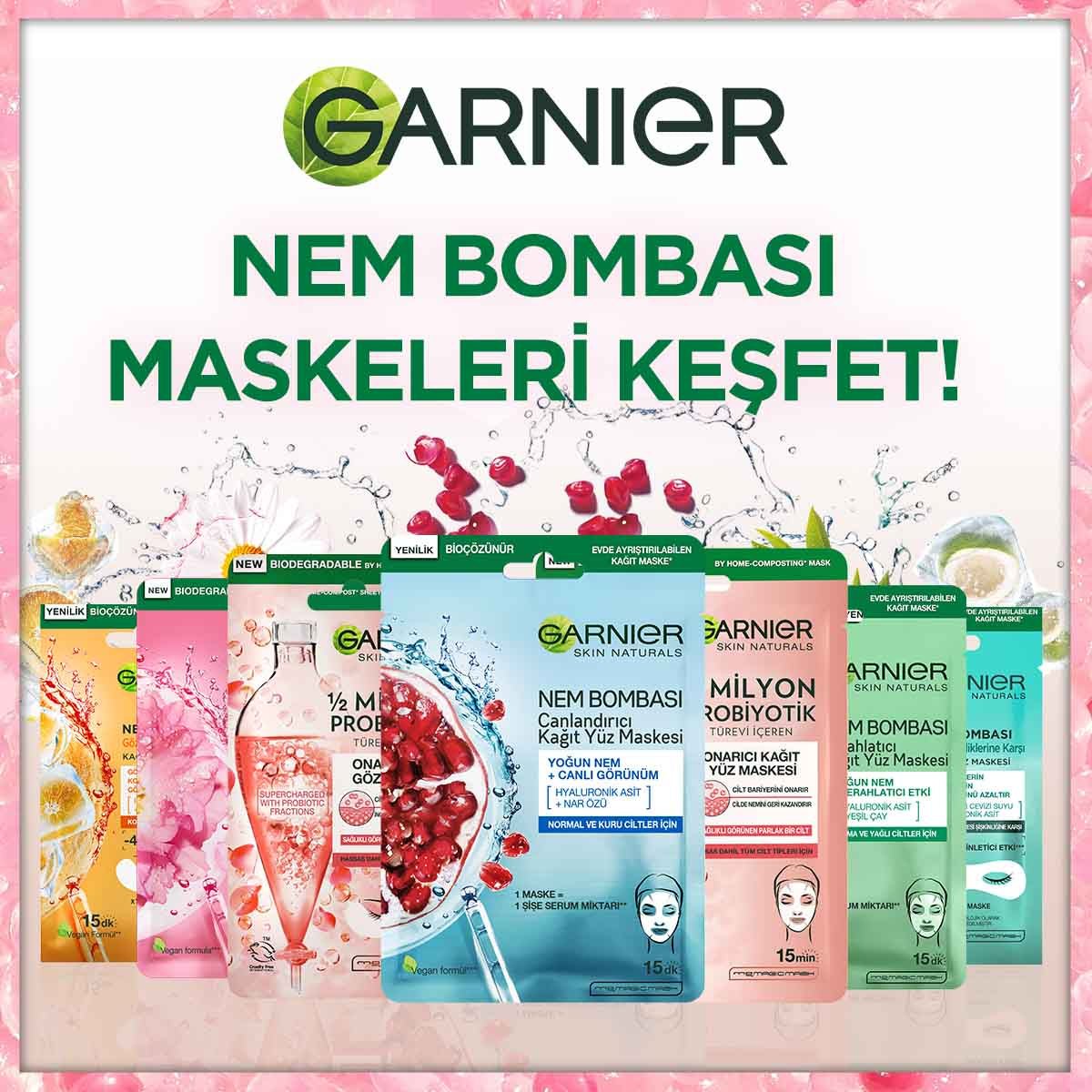 Garnier 1/2 Milyon Probiyotik Türevi İçeren Onarıcı Kağıt Göz Maskesi
