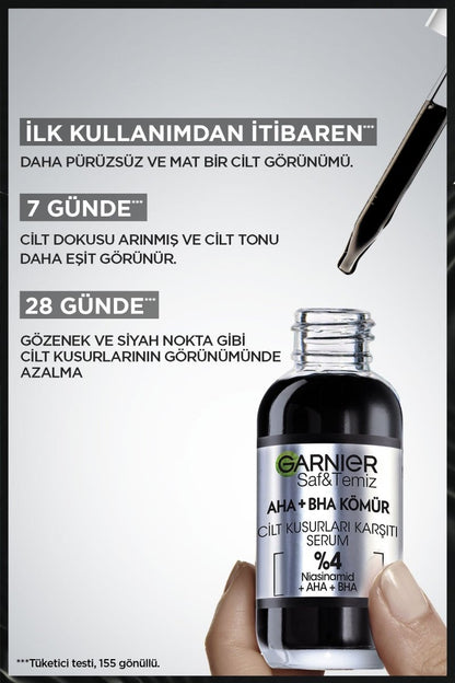 Garnier AHA+BHA Cilt Kusurları Karşıtı Serum %4 [NİASİNAMİD + PEELING ETKİLİ AHA+BHA] 30ML