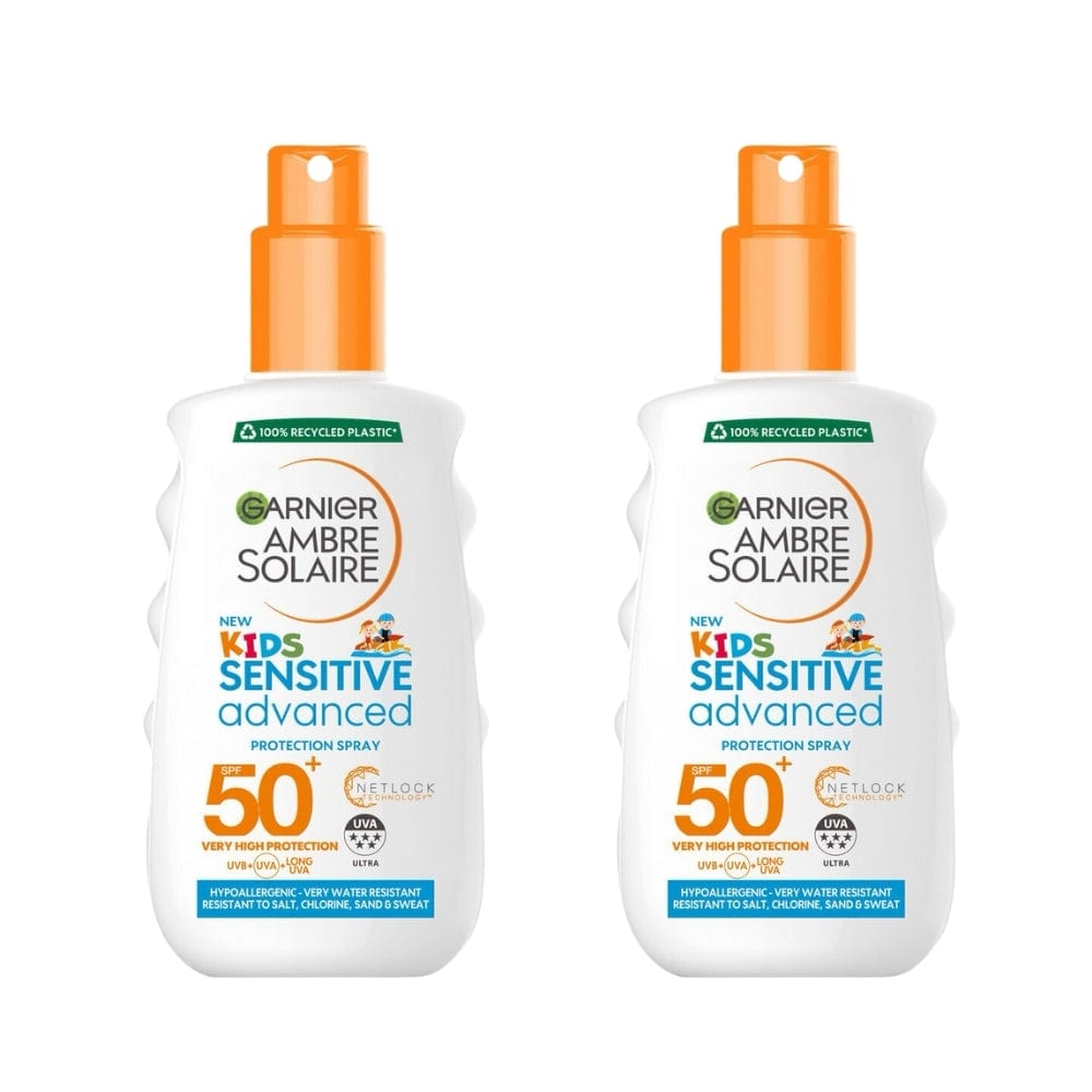 Garnier Ambre Solaire Kids Sensitive Advanced Sun Cream Spray SPF50+ 150 ml / 5 fl oz 2 Pack