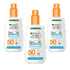 Garnier Ambre Solaire Kids Sensitive Advanced Sun Cream Spray SPF50+ 150 ml / 5 fl oz 3 Pack