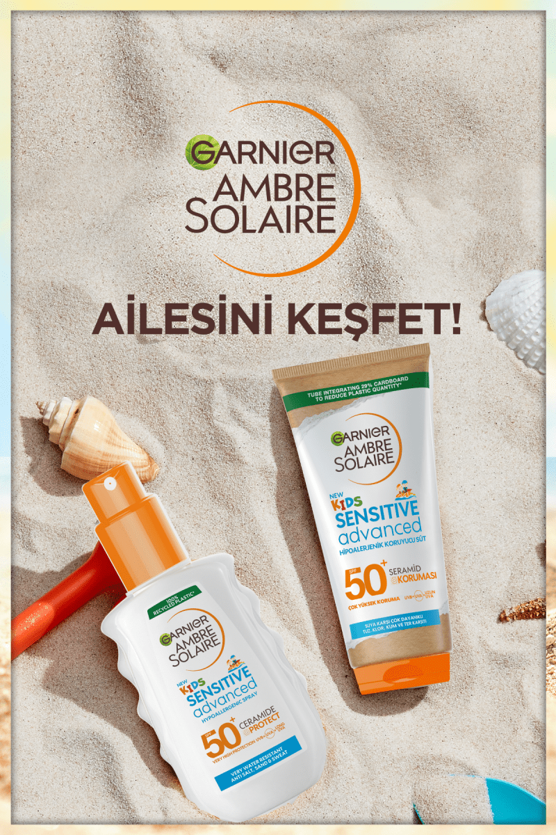 Garnier Ambre Solaire Sensitive Advanced Çocuk Hipoalerjenik Güneş Koruyucu Süt SPF50+ 175ML