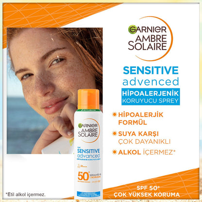 Garnier Ambre Solaire Sensitive Advanced Hipoalerjenik SPF50+Güneş Koruyucu Mist 150ml