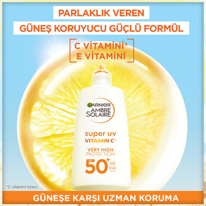 Garnier Ambre Solaire Super UV C Vitamini Koyu Leke Karşıtı Fluid Yüz Güneş Kremi SPF50+ 40ML