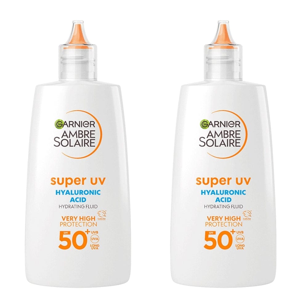 Garnier Ambre Solaire Super UV  Hyaluronic Acid Anti-Dryness Face Cream Spf50 40ml 2 Pack