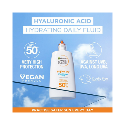 Garnier Ambre Solaire Super UV  Hyaluronic Acid Anti-Dryness Face Cream Spf50 40ml
