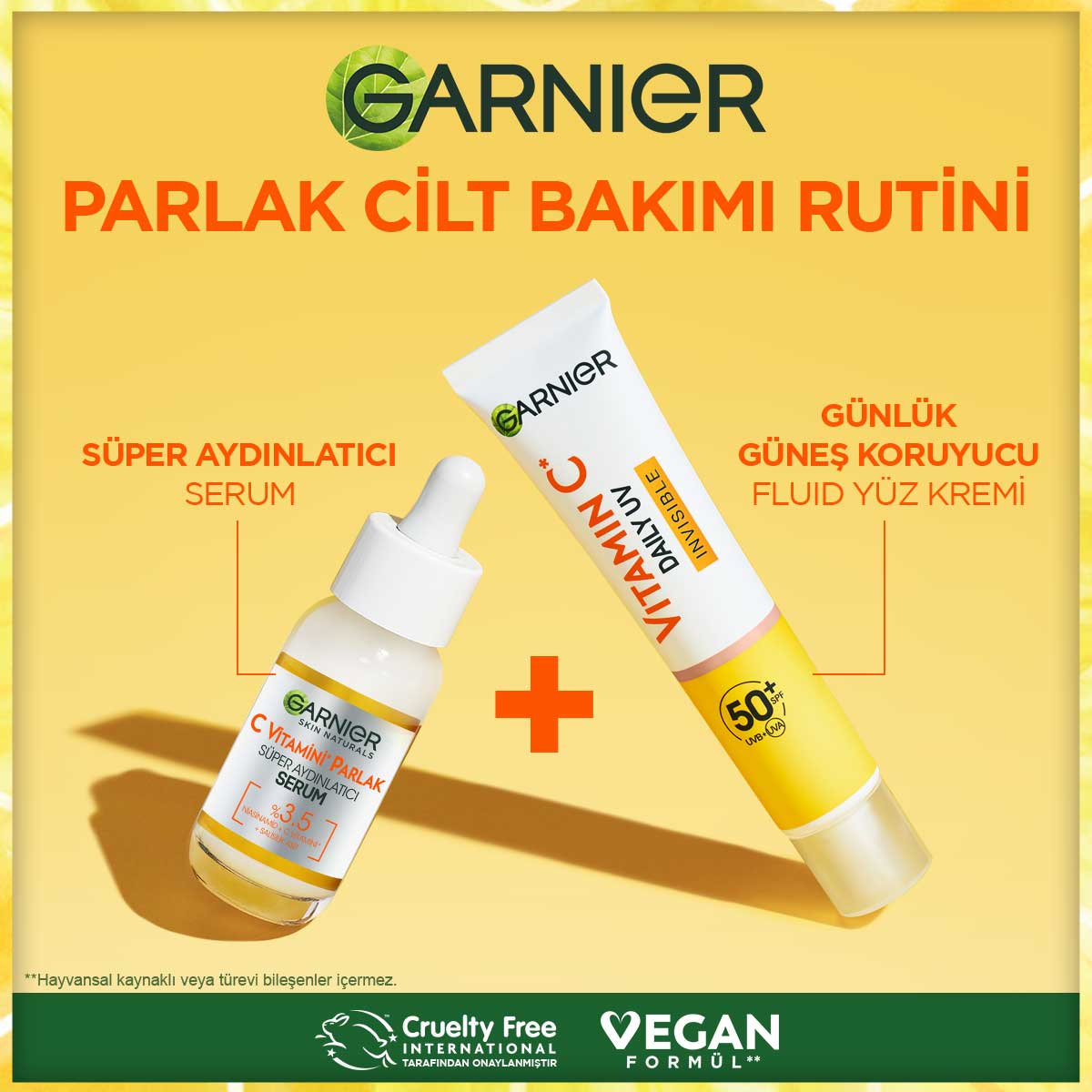 Garnier C Vitamini Parlak Günlük UV Korumalı Güneş Yüz Kremi Görünmez Doku SPF50+ 40ml