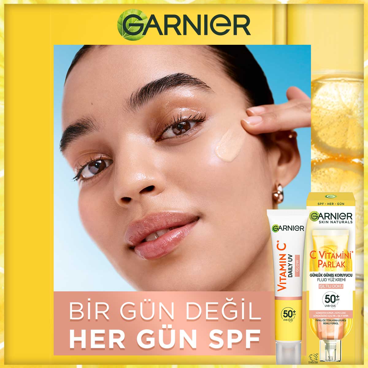 Garnier C Vitamini Parlak Günlük UV Korumalı Güneş Yüz Kremi Işıltılı Doku SPF50+ 40ml
