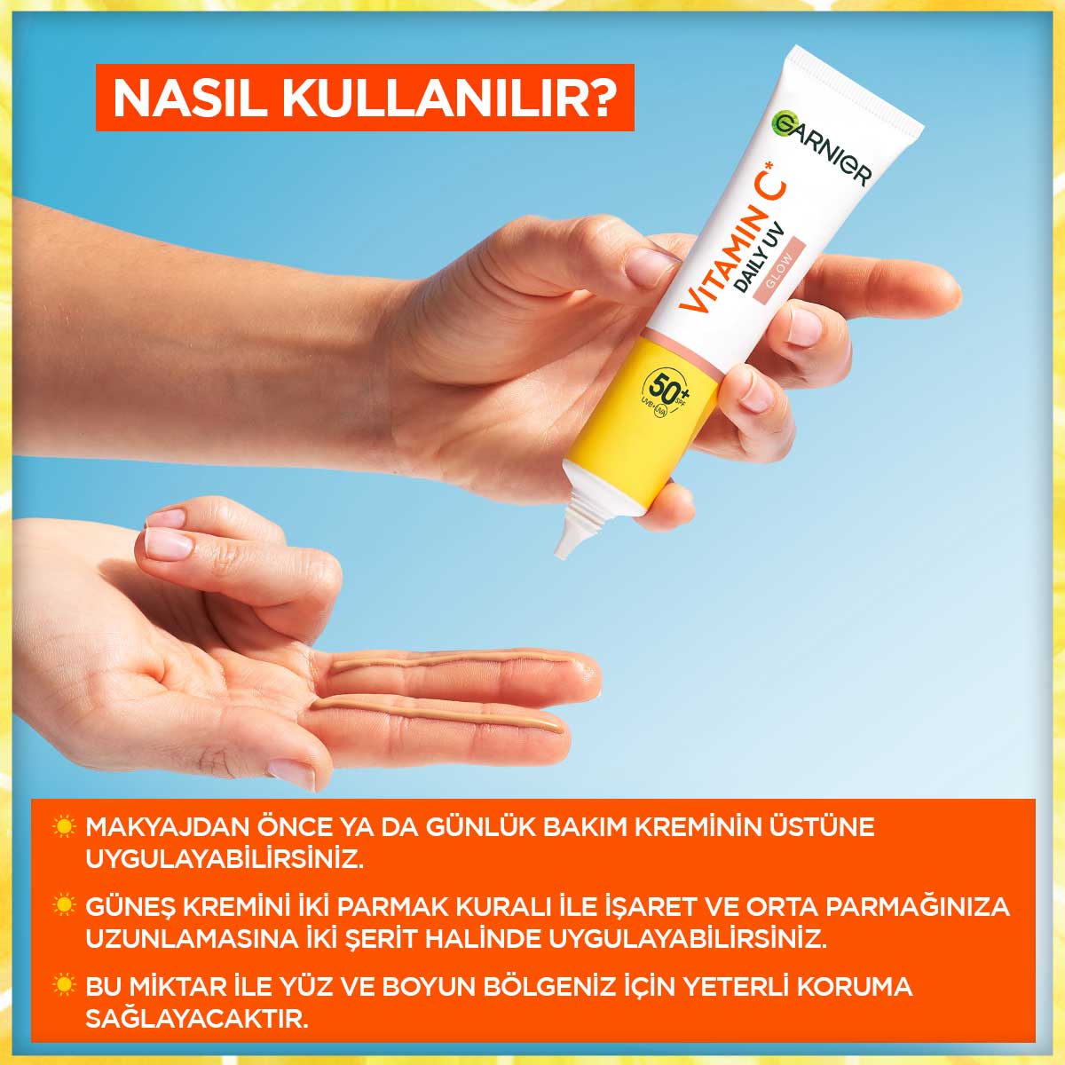 Garnier C Vitamini Parlak Günlük UV Korumalı Güneş Yüz Kremi Işıltılı Doku SPF50+ 40ml