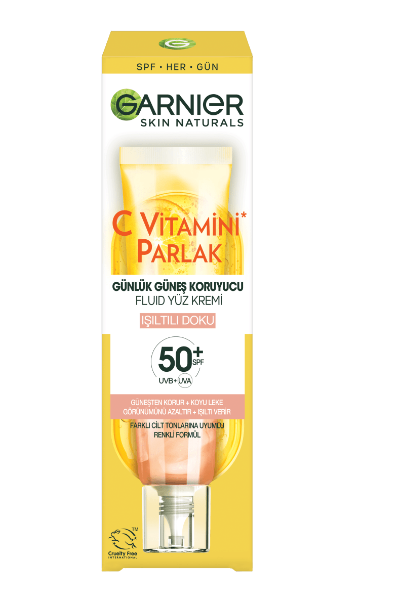 Garnier C Vitamini Parlak Günlük UV Korumalı Güneş Yüz Kremi Işıltılı Doku SPF50+ 40ml