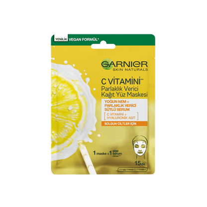 Garnier C Vitamini Parlaklık Verici Kağıt Yüz Maskesi