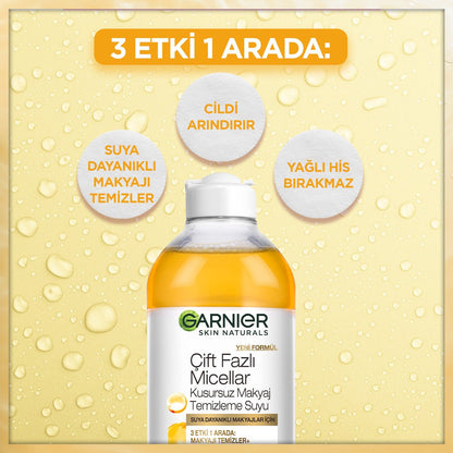 Garnier Çift Fazlı Micellar Kusursuz Makyaj Temizleme Suyu 400ML