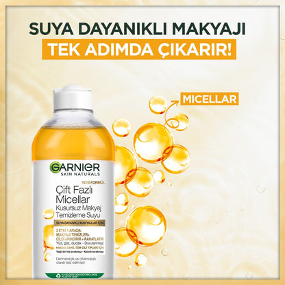 Garnier Çift Fazlı Micellar Kusursuz Makyaj Temizleme Suyu 400ML