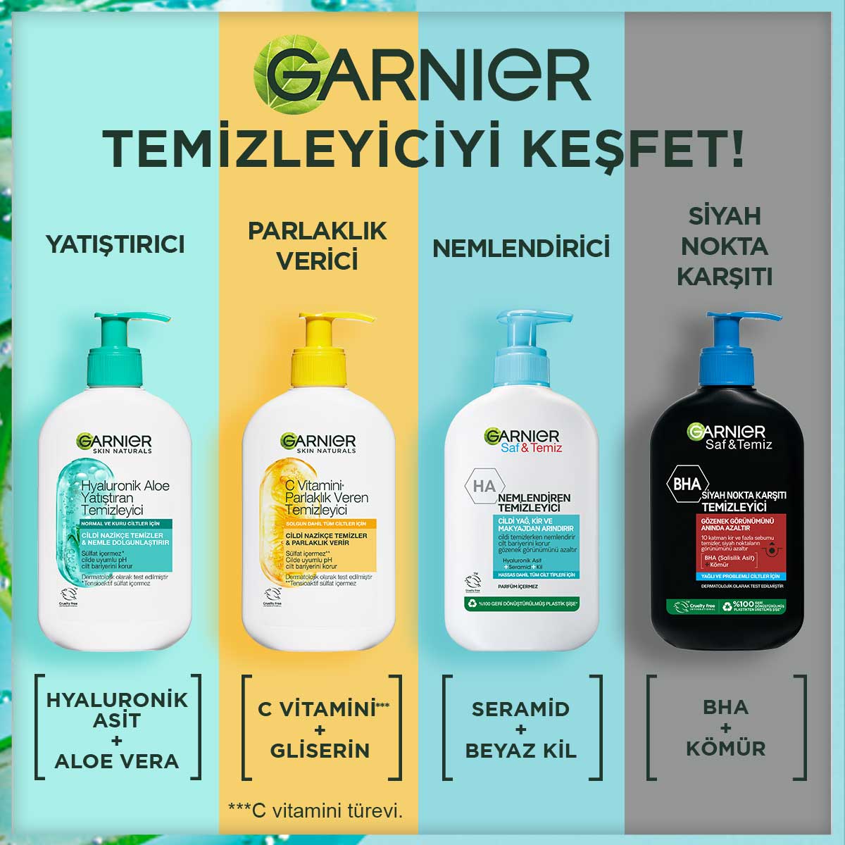 Garnier Hyaluronik Aloe Nemlendiren ve Yatıştıran Temizleyici 250 ml