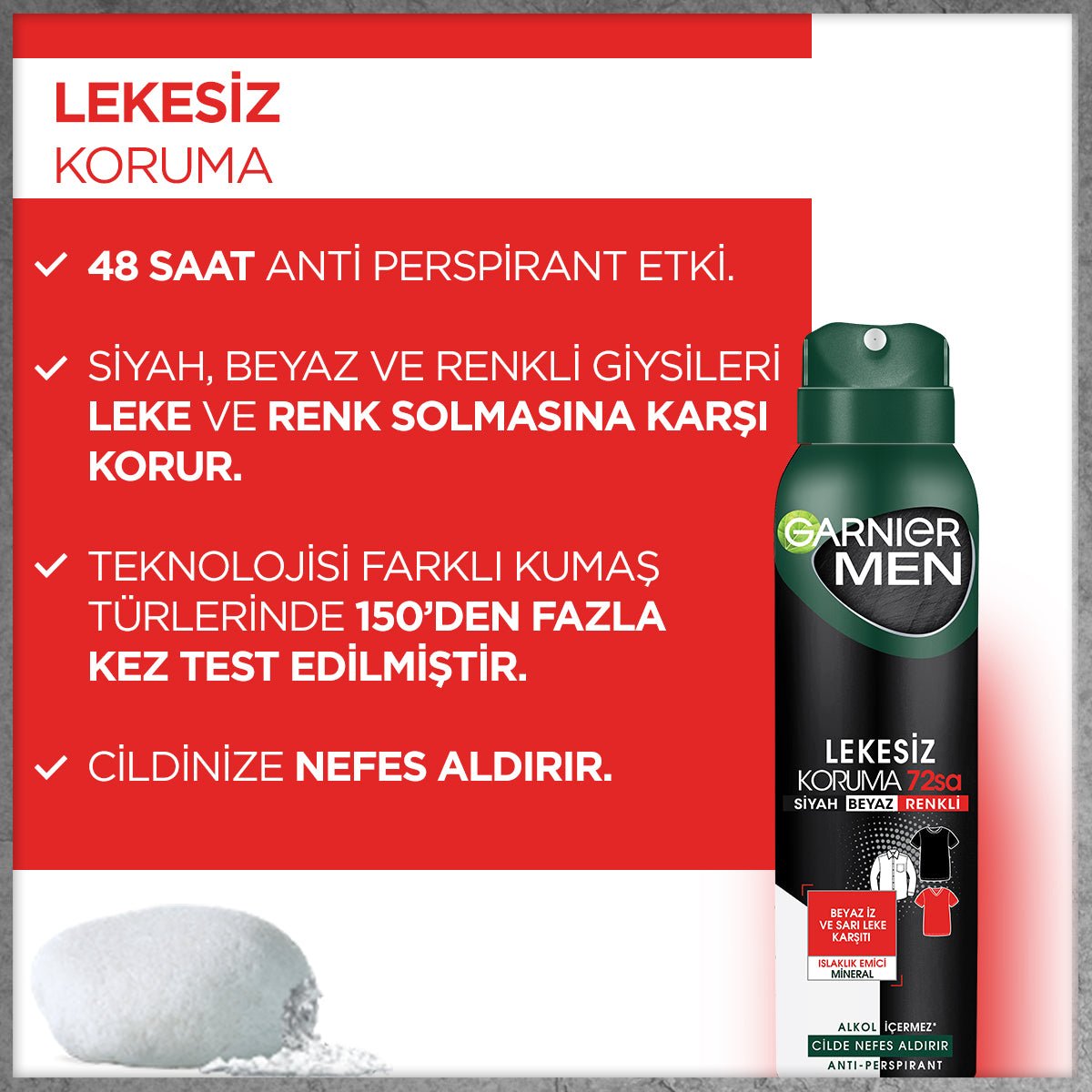 Garnier Men Lekesiz Koruma Spray Deodorant