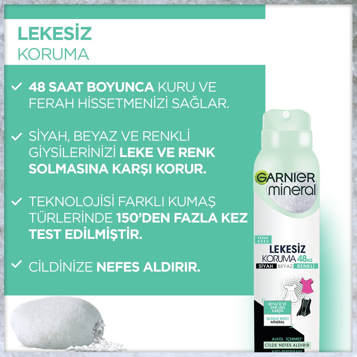 Garnier Mineral Lekesiz Koruma Ferah Koku Spray Deodorant