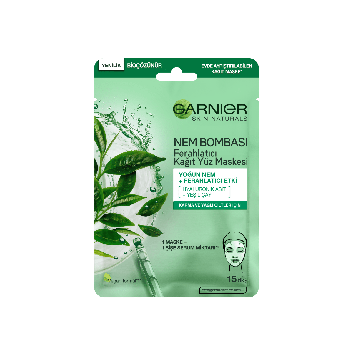 Garnier Nem Bombası Ferahlatıcı Kağıt Yüz Maskesi