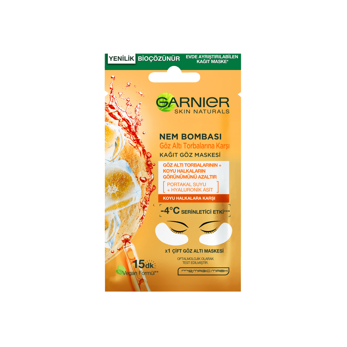 Garnier Nem Bombası Göz Altı Torbalarına Karşı Kağıt Göz Maskesi