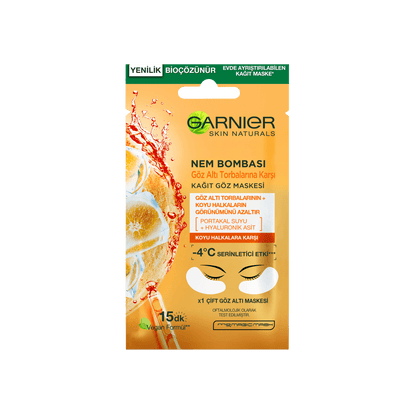 Garnier Nem Bombası Göz Altı Torbalarına Karşı Kağıt Göz Maskesi