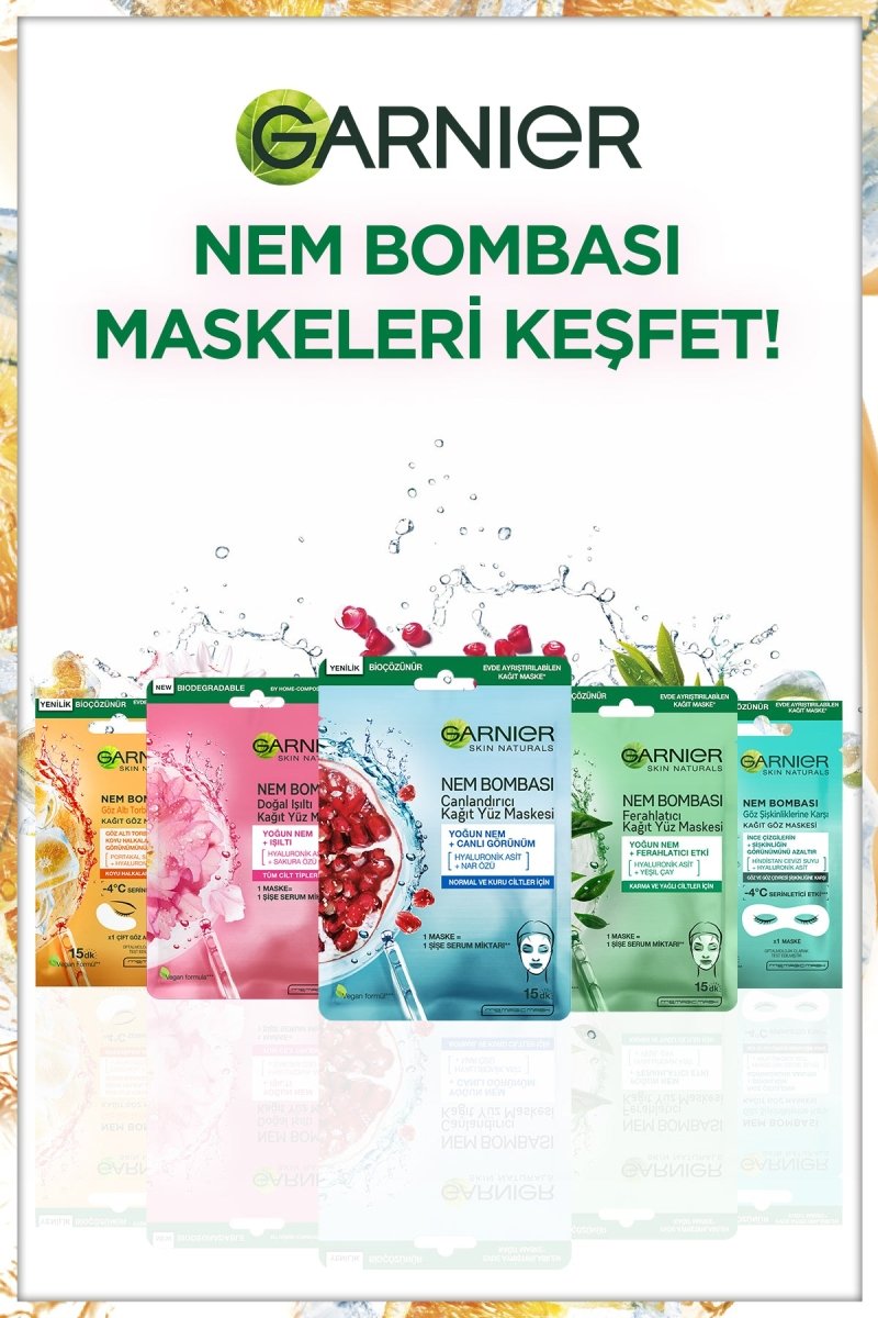 Garnier Nem Bombası Göz Altı Torbalarına Karşı Kağıt Göz Maskesi