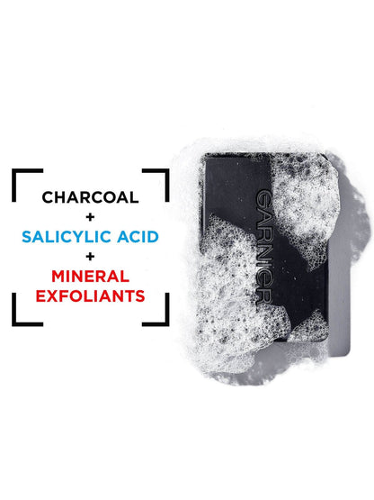 Garnier Pure Active Anti-Spot and Blackhead Solid Wash Charcoal Bar 100g 3 Pack