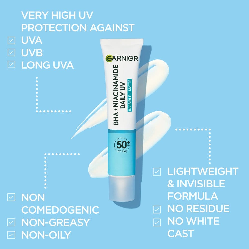 Garnier Pure Active BHA+Niacinamide Daily UV SPF50+ 40 ml 3 Pack