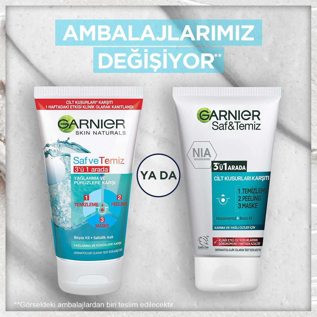 Garnier Saf &amp; Temiz Yağlanma ve Pürüzlere Karşı 3&