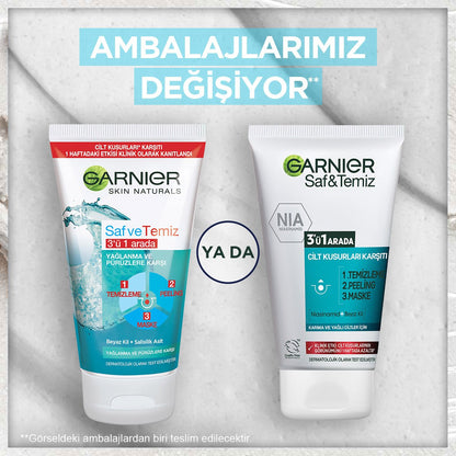 Garnier Saf &amp; Temiz Yağlanma ve Pürüzlere Karşı 3&