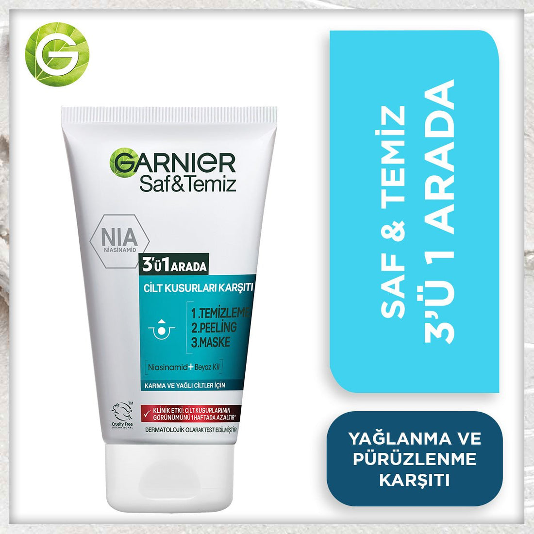 Garnier Saf &amp; Temiz Yağlanma ve Pürüzlere Karşı 3&