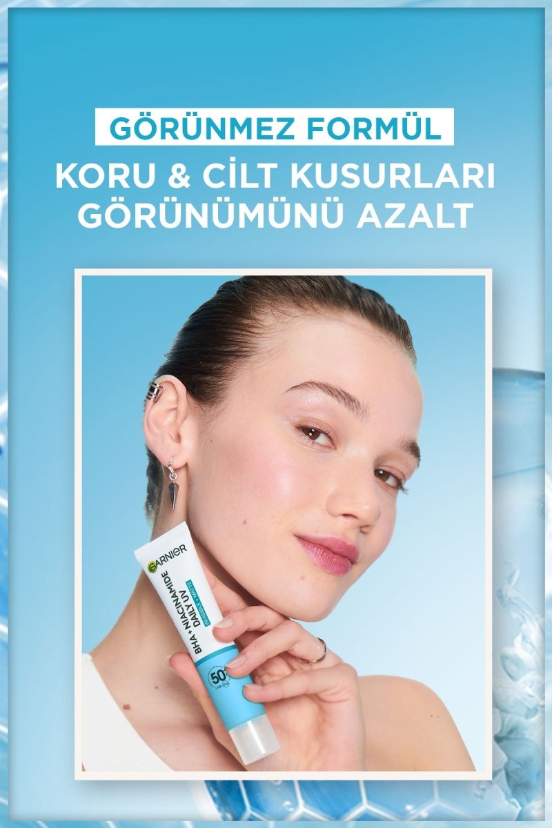 Garnier Saf ve Temiz BHA Niasinamid Günlük Güneş Koruyucu Fluid Yüz Kremi SPF50+ 40ml