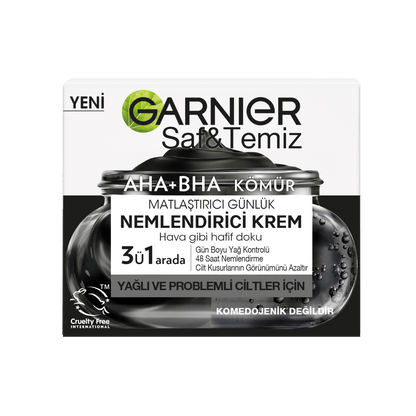 Garnier Saf ve Temiz Kömür Matlaştırıcı Günlük Nemlendirici Krem 50 ml