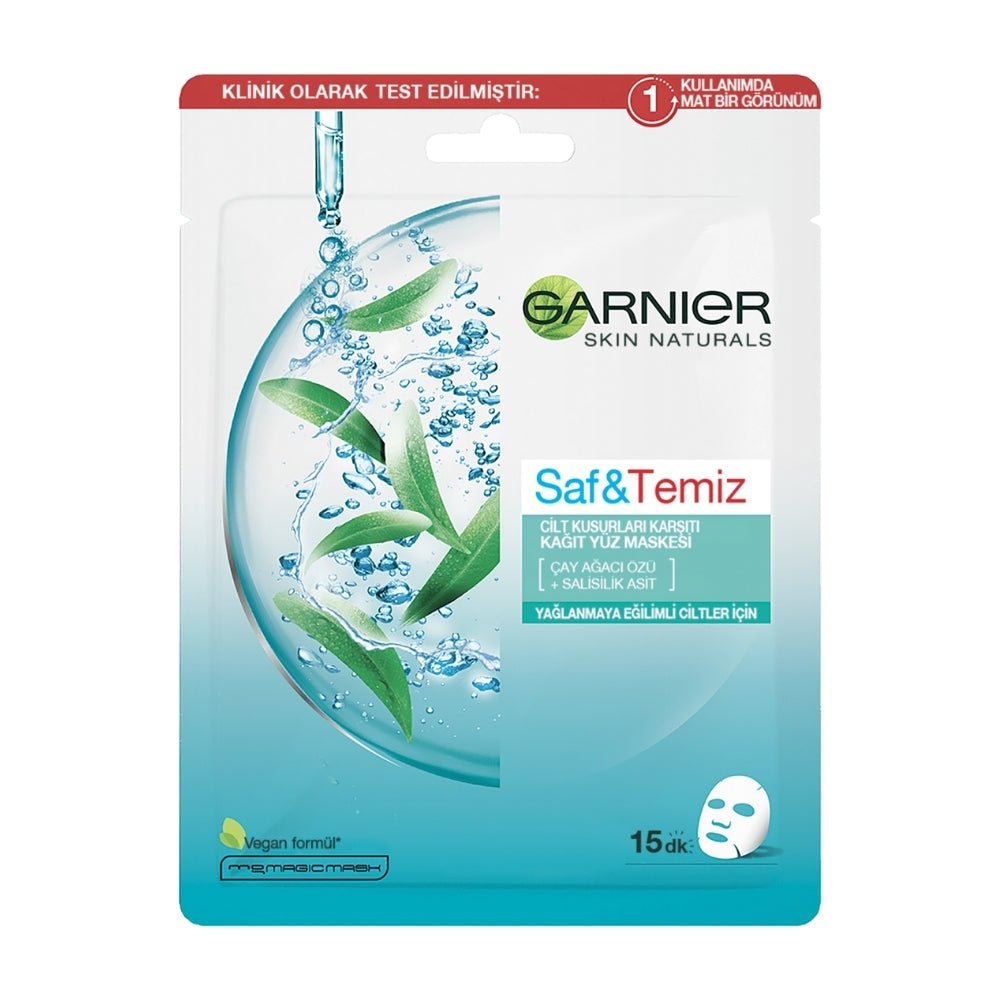Garnier Saf&amp;Temiz Cilt Kusurları Karşıtı Kağıt Yüz Maskesi
