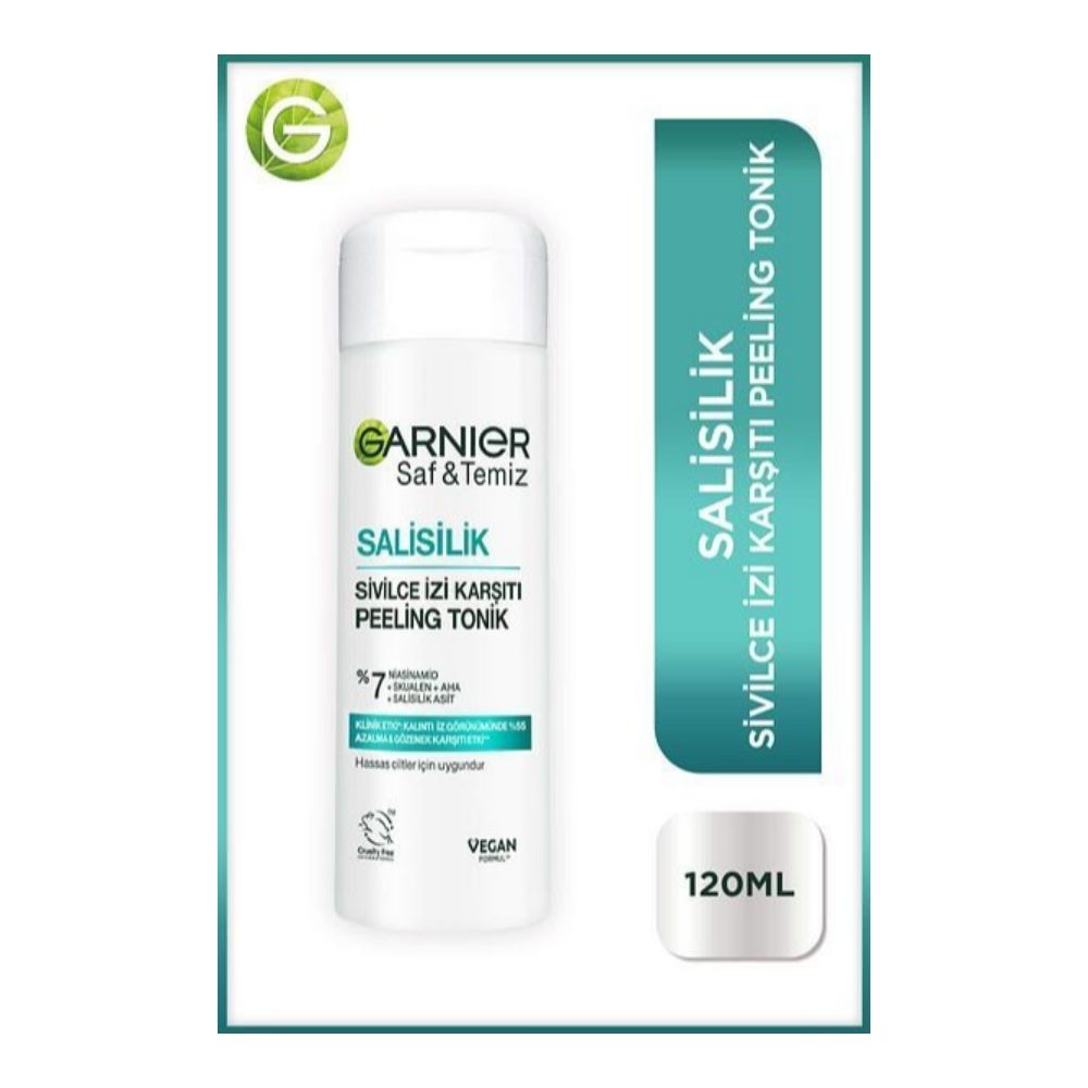 Garnier Saf&amp;Temiz Salisilik Sivilce İzi Karşıtı Gözenek Sıkılaştırıcı Peeling Tonik 120 ml