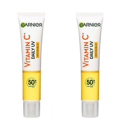 Garnier Skin Active Vitamin C Daily UV Brightening Fluid Invisible, SPF50+ 40 ml 2 Pack