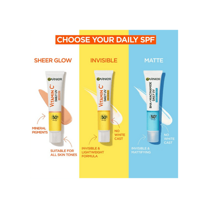 Garnier Skin Active Vitamin C Daily UV Brightening Fluid Sheer Glow, SPF50+ 40 ml