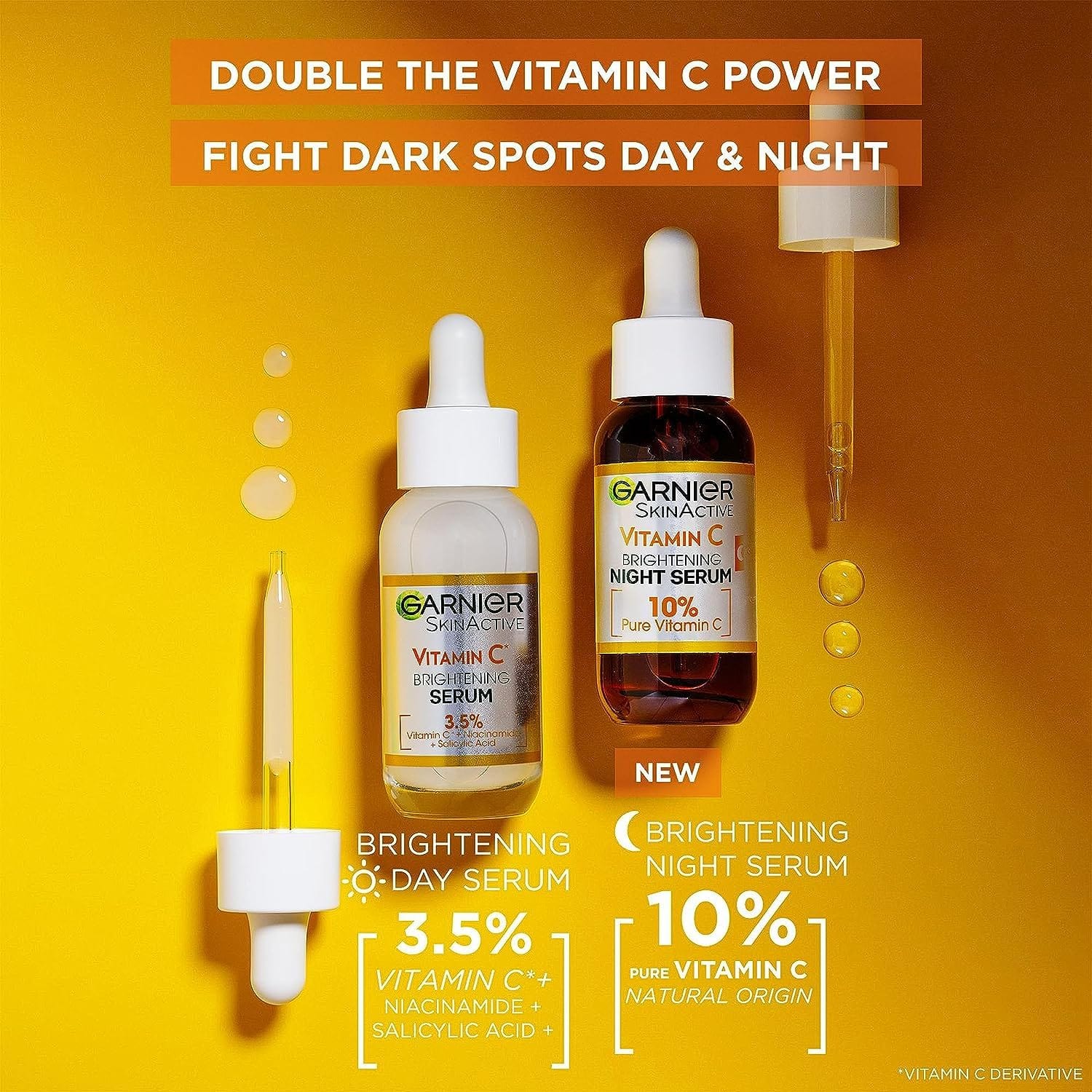 Garnier Skin Naturals Vitamin C Garnier Vitamin C Anti-Dark Spots &amp; Brightening Night Serum 30 ml 2 Pack