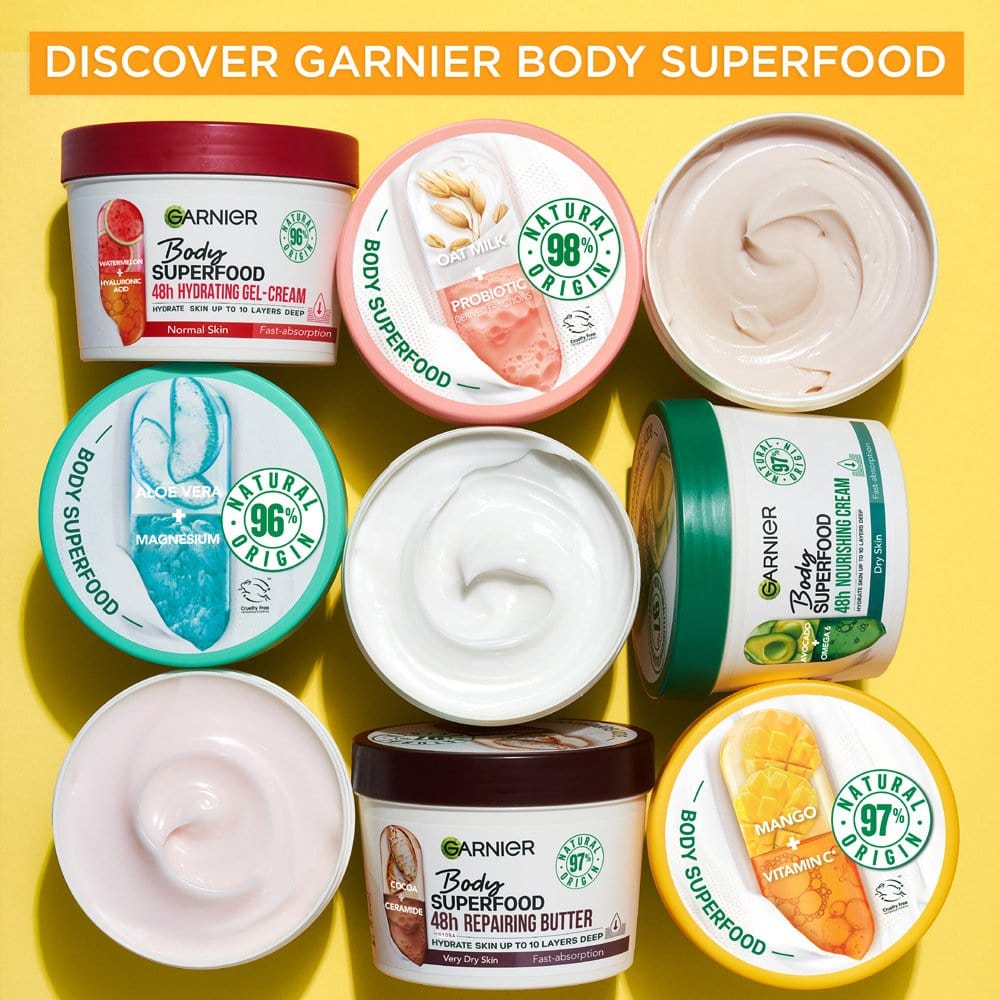 Garnier Superfood Vitamin C &amp; Mango Body Cream 380ml 3 Pack