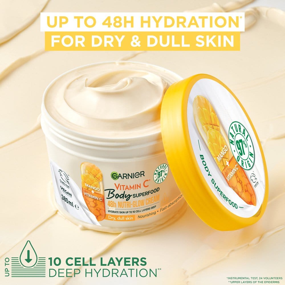 Garnier Superfood Vitamin C &amp; Mango Body Cream 380ml