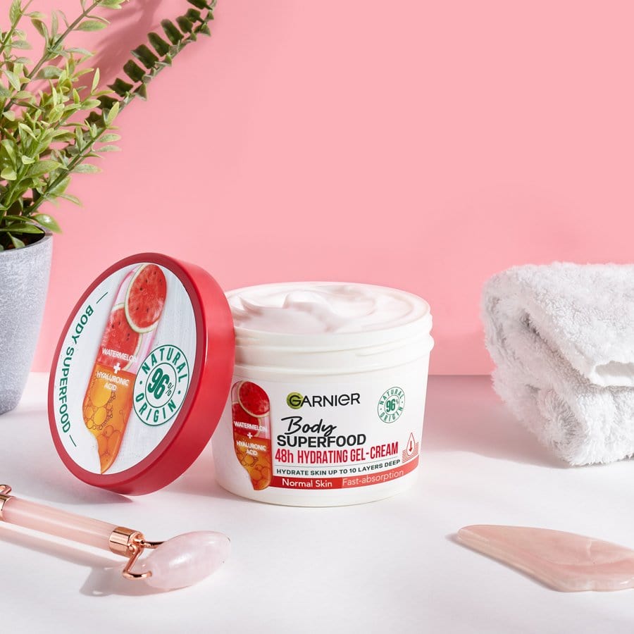 Garnier Superfood Watermelon &amp; Hyaluronic Acid Body Cream 380ml 2 Pack
