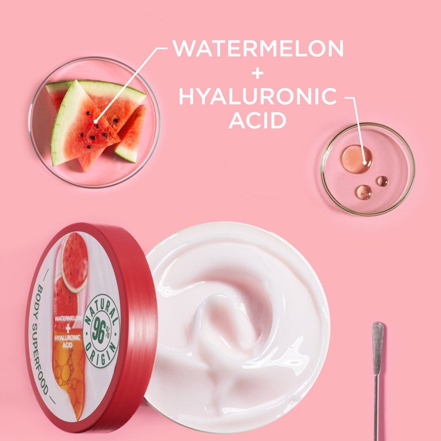 Garnier Superfood Watermelon &amp; Hyaluronic Acid Body Cream 380ml 3 Pack