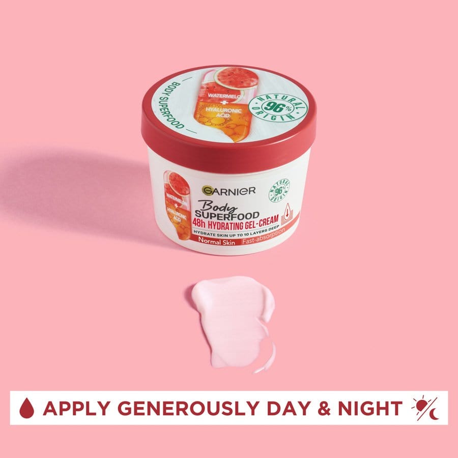 Garnier Superfood Watermelon &amp; Hyaluronic Acid Body Cream 380ml