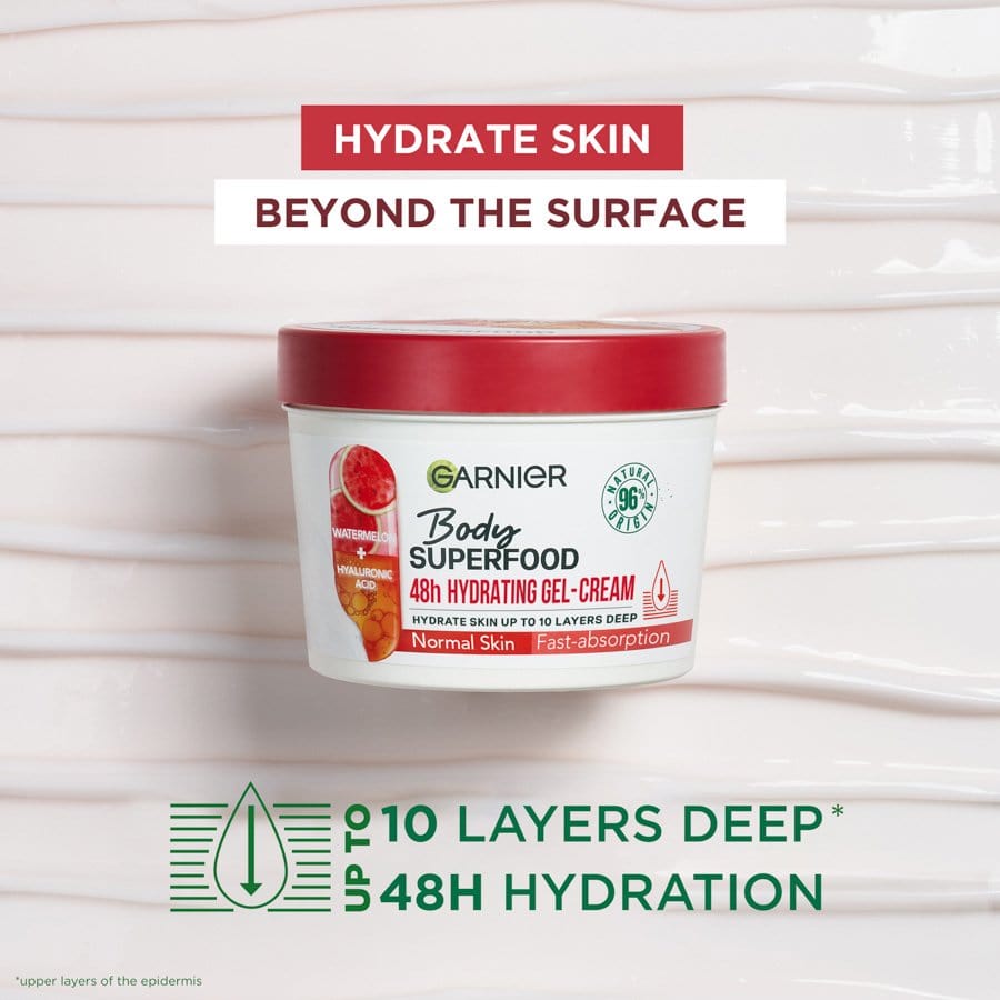 Garnier Superfood Watermelon &amp; Hyaluronic Acid Body Cream 380ml
