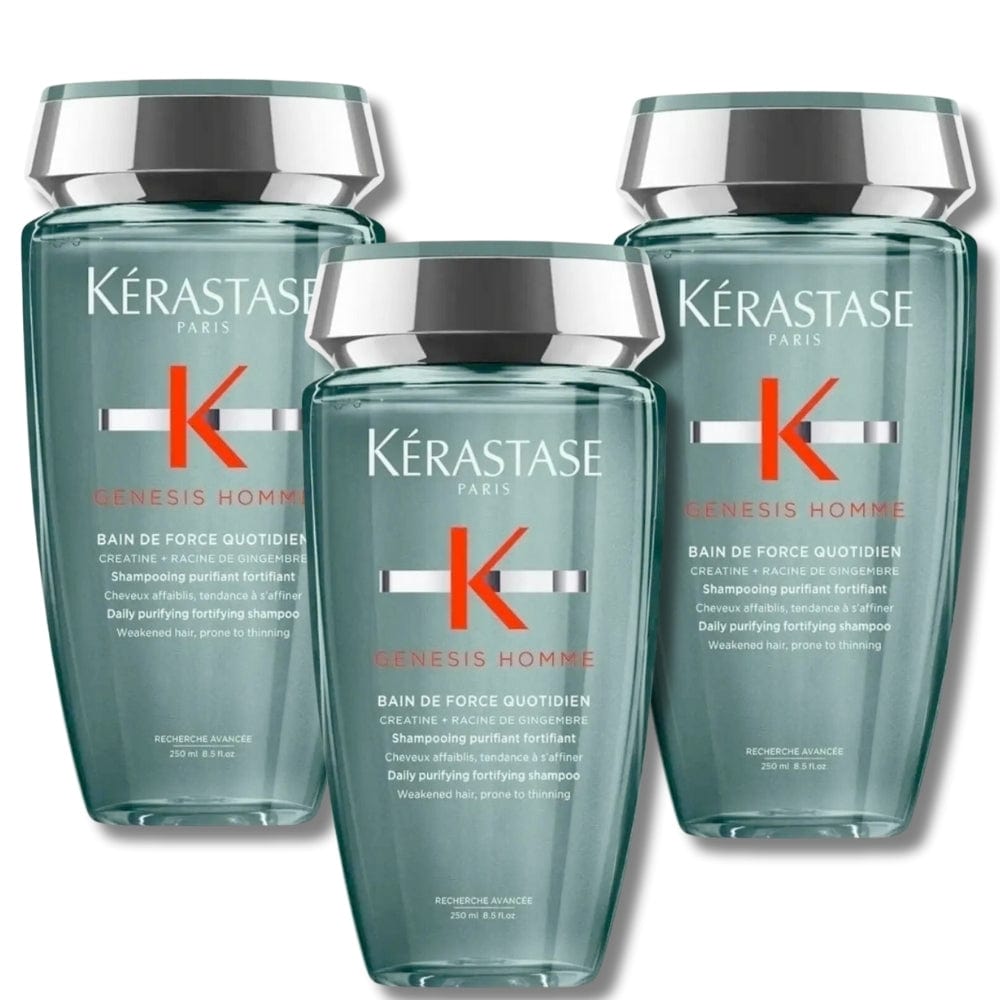Kerastase Genesis Homme Bain De Force Ouotidien Strengthening Shampoo 250ml 3 Pack