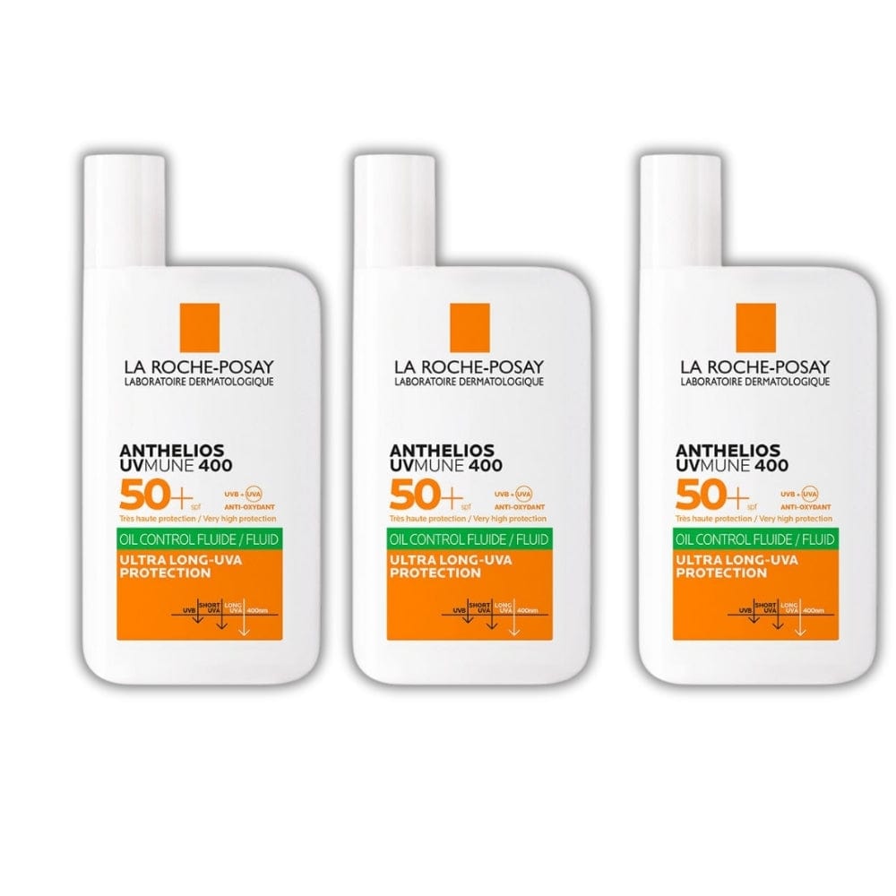 La Roche Posay Anthelios Uvmune 400 Oil Control Invısıble Fluid Sunscreen 50 ml -3 Pack
